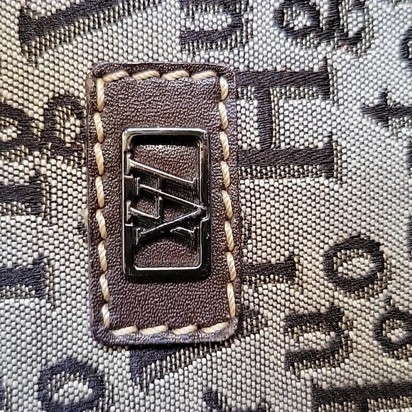 Vintage Victor Hugo Logo Satchel Brown Leather Trim - Picture 3 of 15